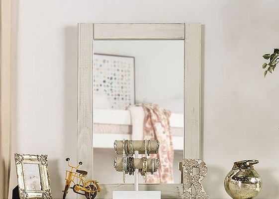 Snowden Distressed White Tall Mirror Room