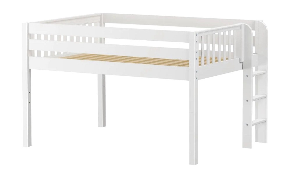 Imelda White Full XL Low Loft Beds for Adults