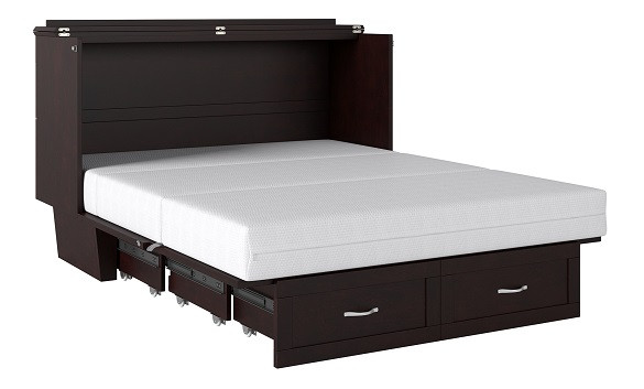 Carlier Espresso Queen Murphy Bed Unfolded Step 5