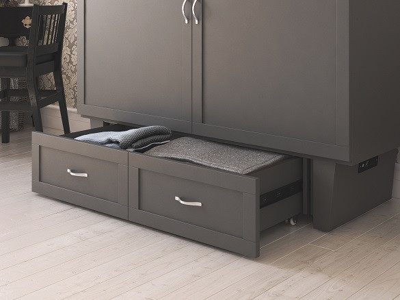 Fontana Gray Queen Murphy Bed Drawer Detail