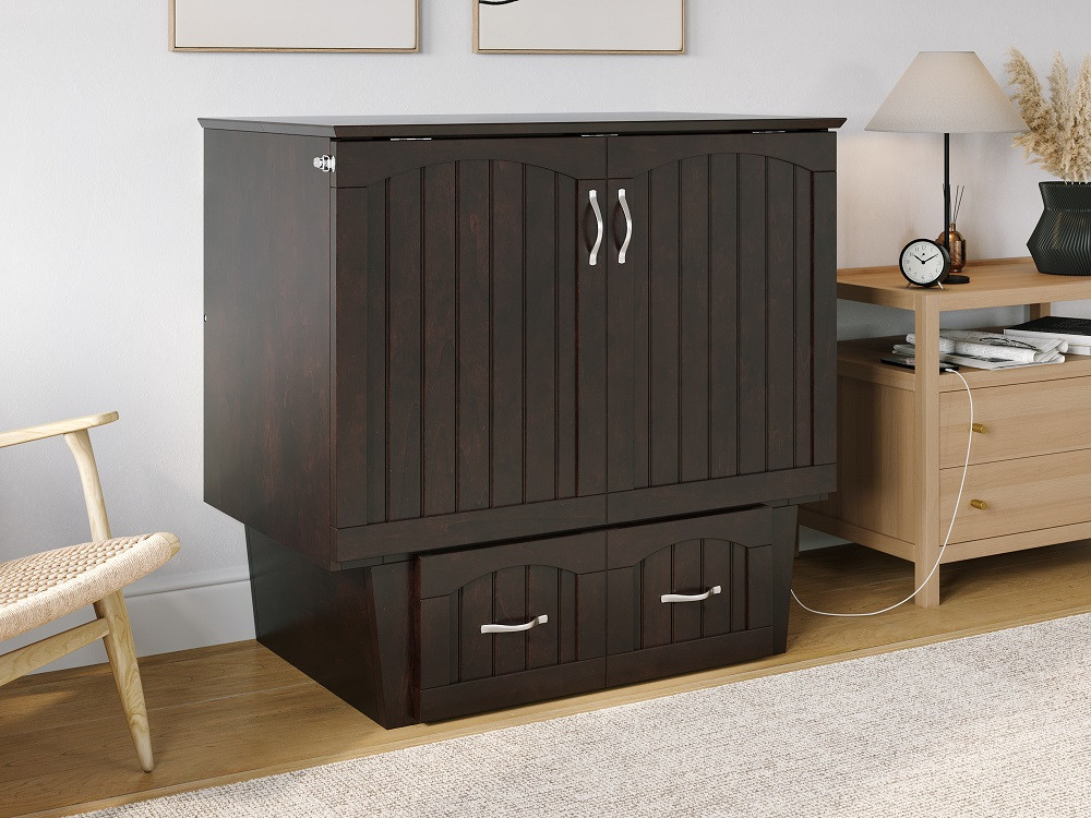 Rowley Espresso Murphy Twin Bed Angled View Room