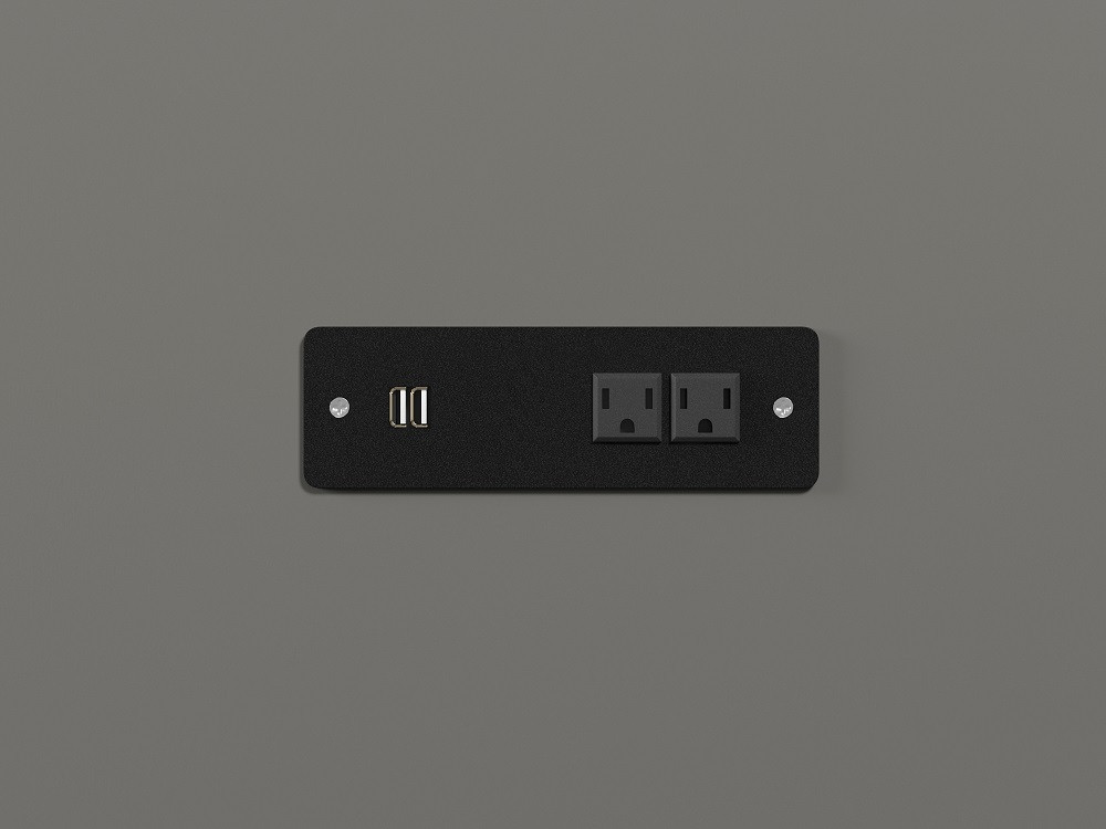 Ashbury Grey Full Size Murphy Bed Outlet & USB Detail