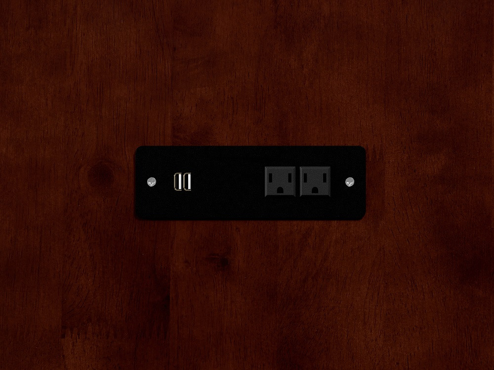 Whittington Walnut Full Size Murphy Bed Outlet & USB Detail