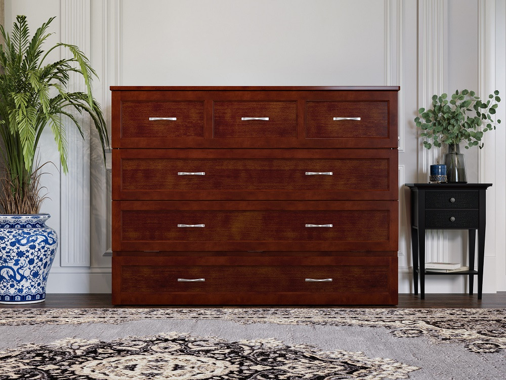 Whittington Walnut Full Size Murphy Bed Front View Room