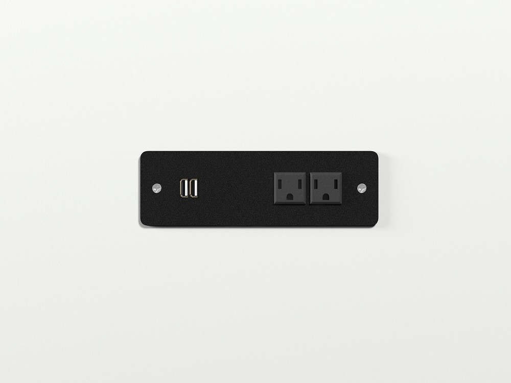 Colette White Full Size Murphy Bed Outlet & USB Detail