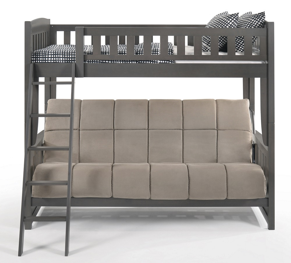 Idlewild Graywash Futon Bunk Bed Front View