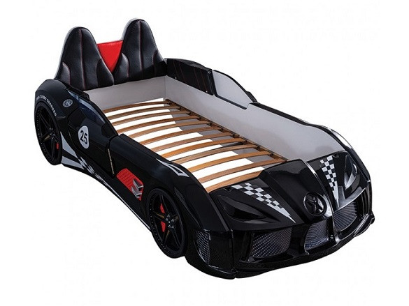 Roadway Black Race Car Bed Angled View