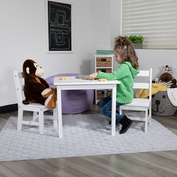 Cameron White Kids Tables and Chairs with Girl Room