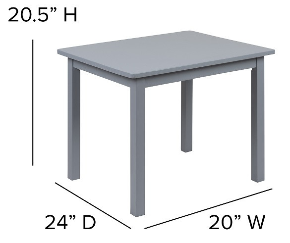 Cameron Gray Kids Table Dimensions