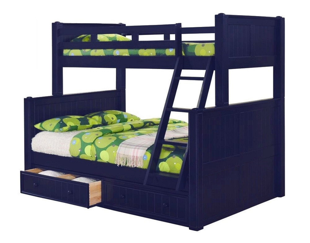 Annapolis Blue Twin over Full Bunk Bed shown with Optional Set of 2 Storage Drawers