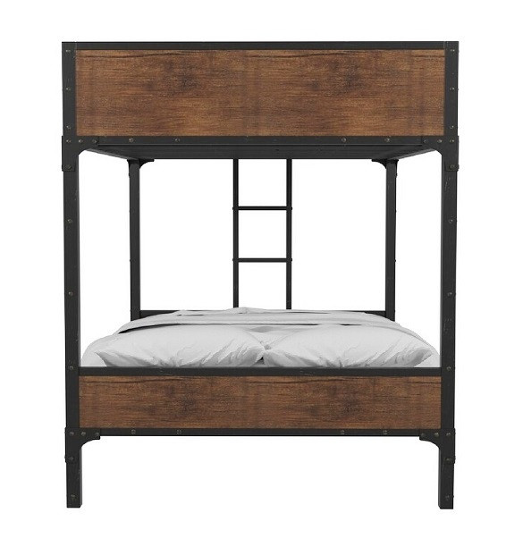 South Bank Full over Full Metal Bunk Beds Side View