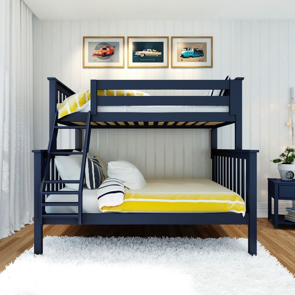 Braxton Blue Bunk Bed Twin over Full Front View Room