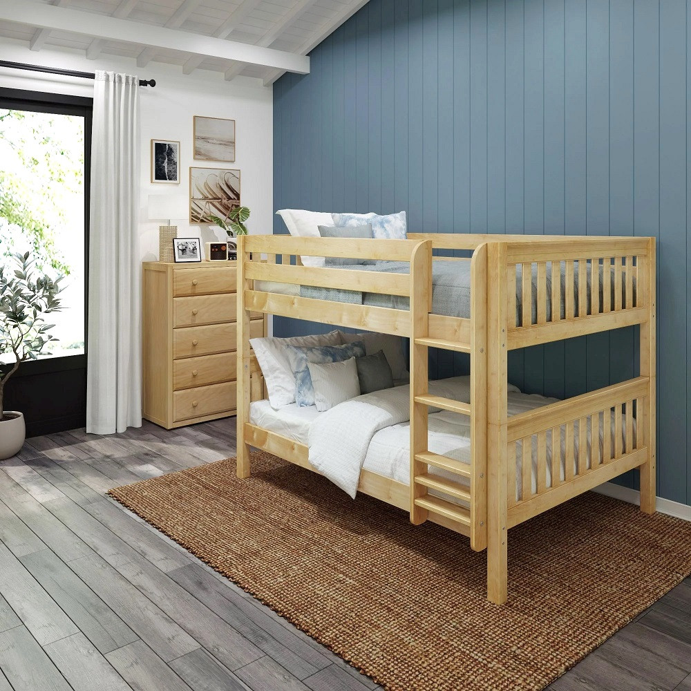 Girard Natural Full XL Low Bunk Beds Right Angled View Room