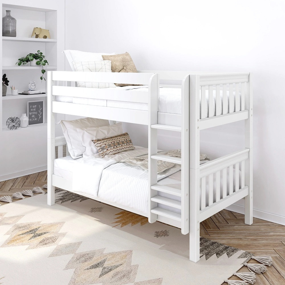 Humboldt White Twin XL Low Bunk Beds Right Angled View Room
