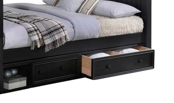 Bellamy Optional Set of 2 Storage Drawers with Cubby in Black Finish