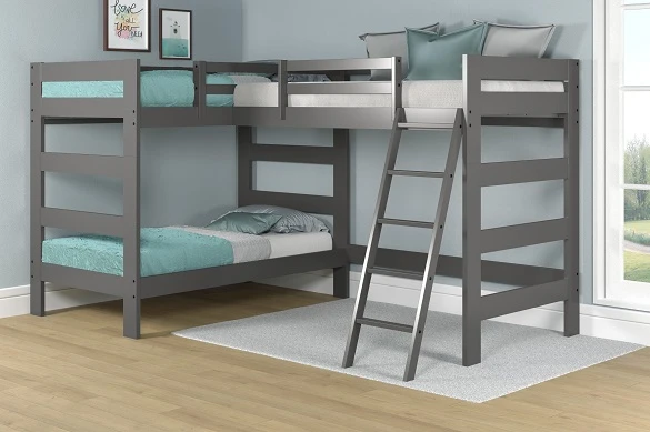 Winthrop Gray Twin Size Loft Bunk Beds Room