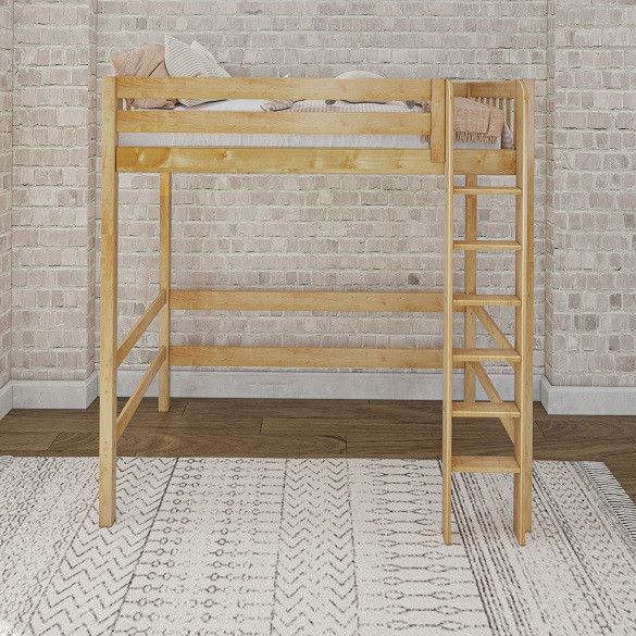 Natural Downtown Highrise Twin Loft Beds for Teens Front View Room