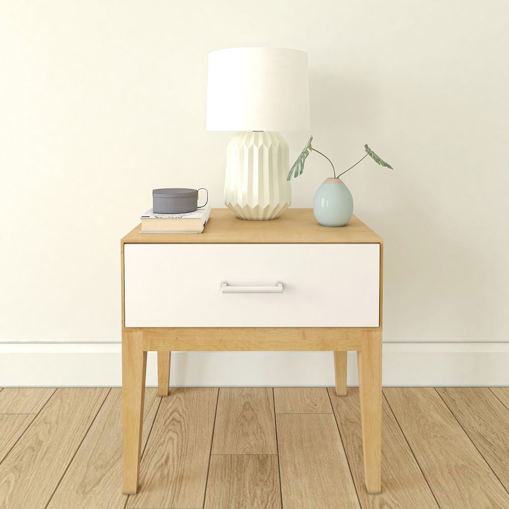 Tinley Park Modern One Drawer Nightstand Front View Room