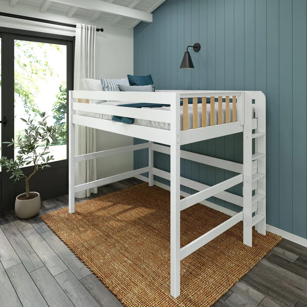 Tinley Park Modern Queen Loft Bed Right Side Angled View Room