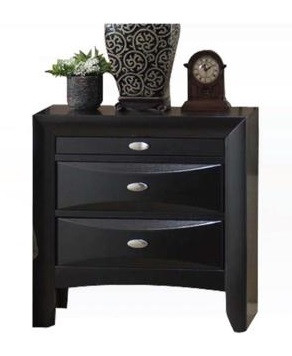 Manville Black 2 Drawer Nightstand