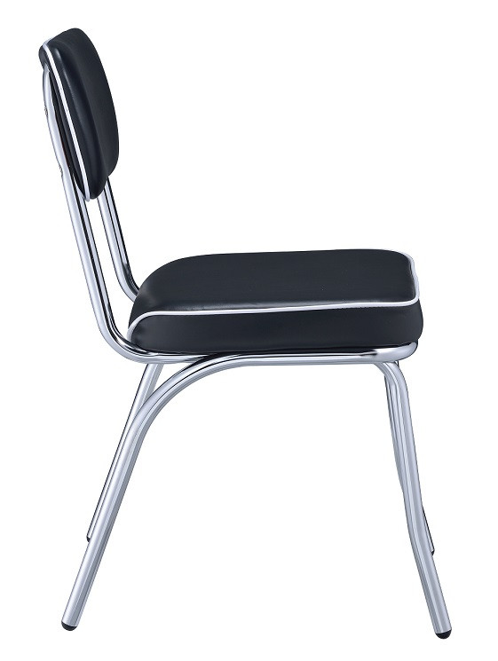 At the Hop Retro Dinette Set Black Chairs Side View