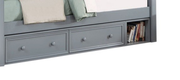Kallista Optional Set of 2 Underbed Storage Drawers with Cubby-Gray Finish
