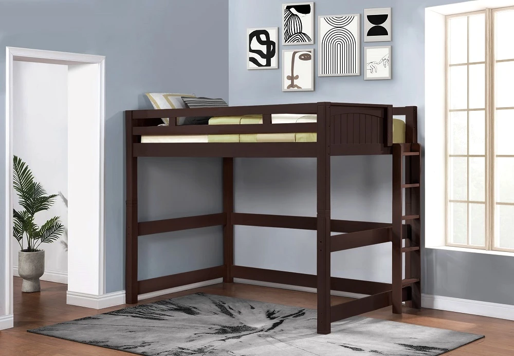 Hexter Espresso Full Size Loft Bed Room