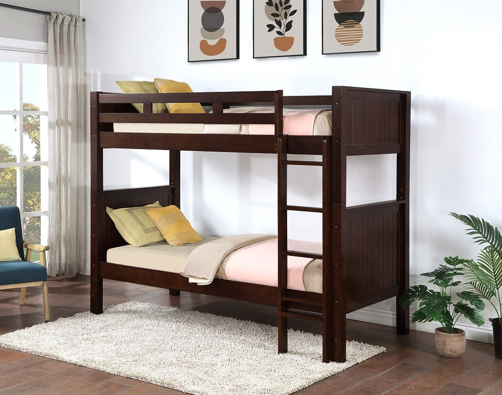 Brooklyn Espresso Loft Bunk Bed converted to Twin Bunk Beds Room
