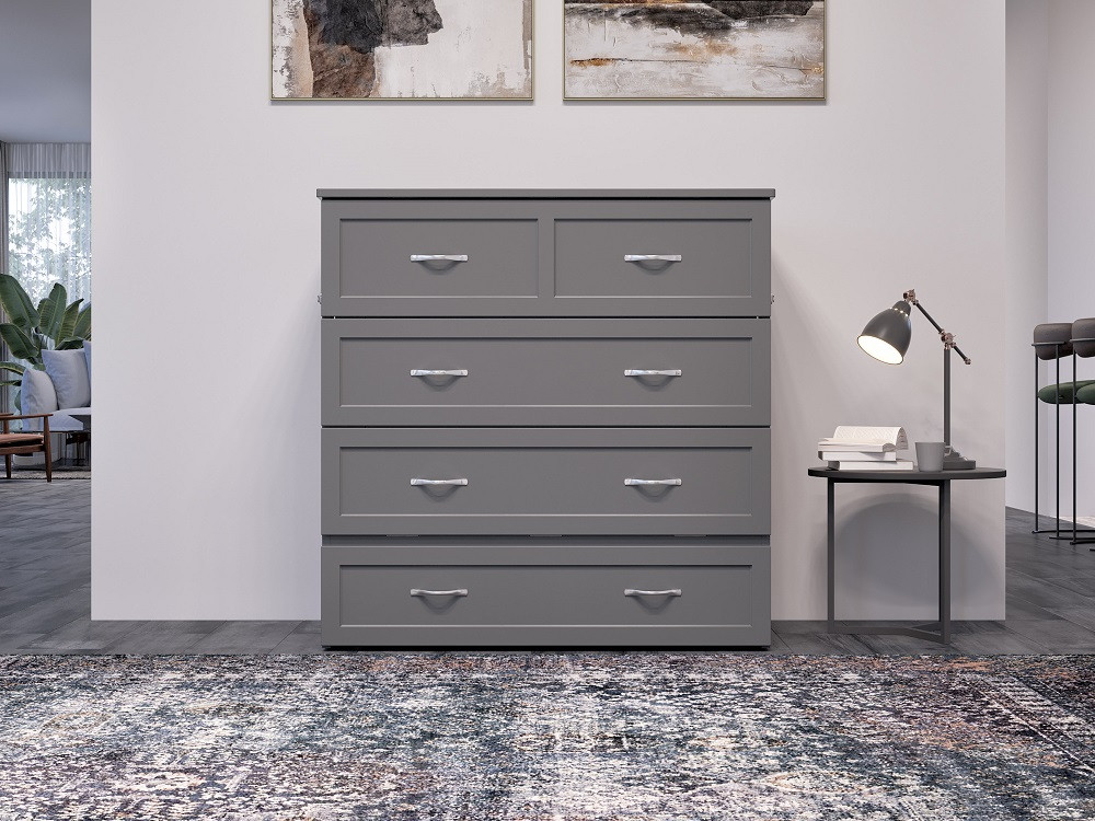 Ashbury Grey Twin XL Murphy Bed Front View Room