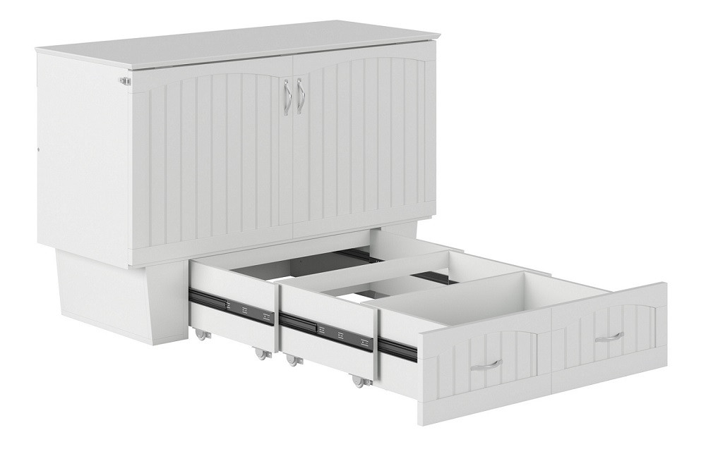 Alameda White Murphy Full Bed Drawer Extended Door Panel Closed