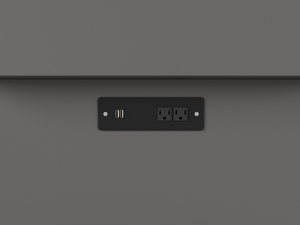 Fullerton Gray Murphy Full Bed Outlet & USB Detail