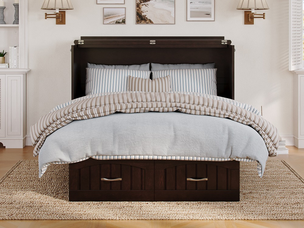 Rowley Espresso Murphy Full Bed Unfolded Front View Room