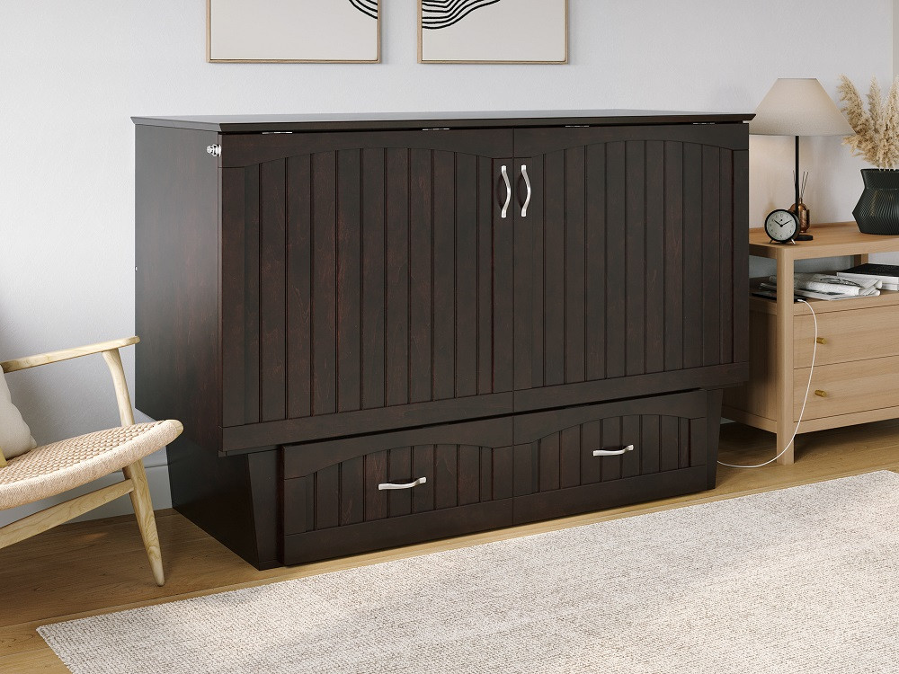 Rowley Espresso Murphy Queen Bed Angled View Room