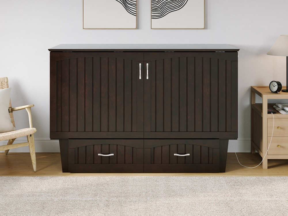 Rowley Espresso Murphy Queen Bed Front View Room