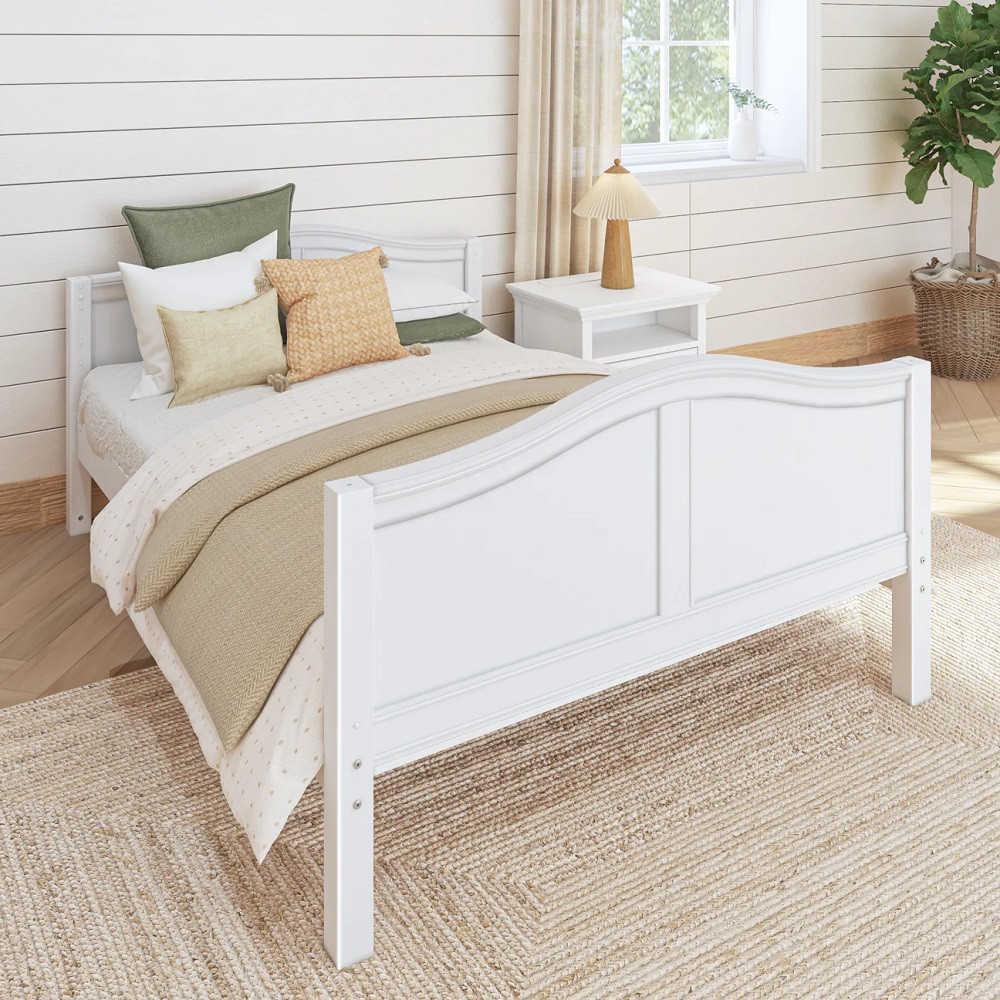 White Mariah Full Size Girls Beds Left Angled View Room