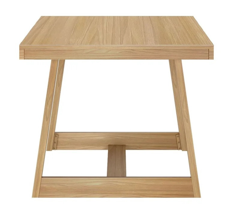 Riley Wirebrush Natural Dining Room Table End View