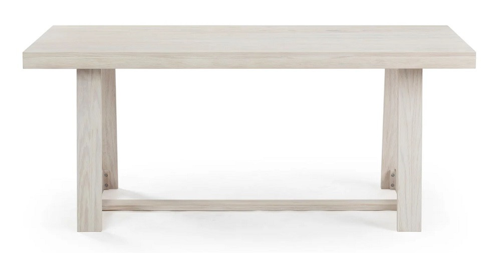 Riley Wirebrush White Sand Dining Room Table Front View