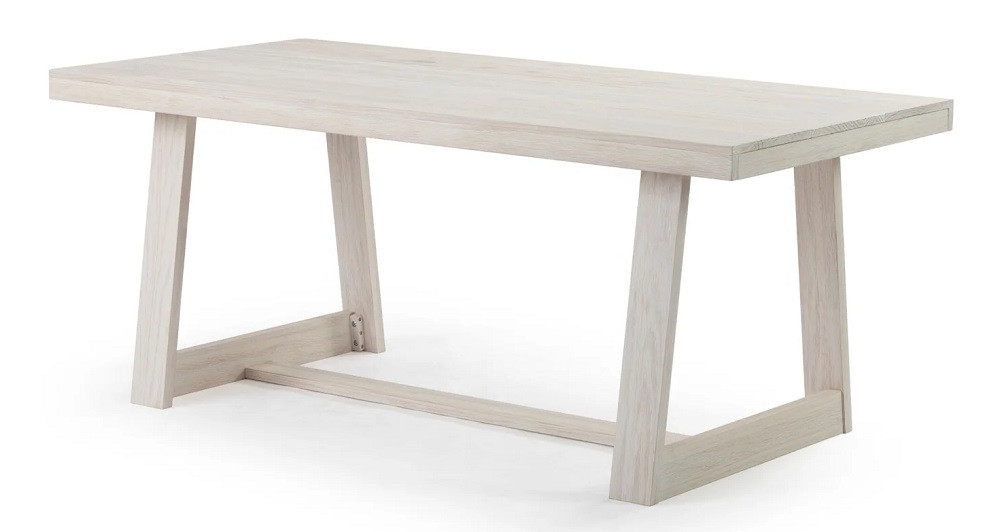 Riley Wirebrush White Sand Dining Room Table Angled View