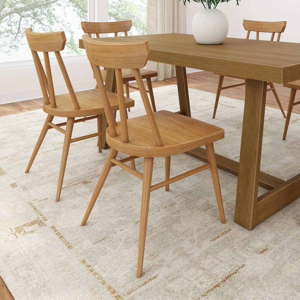 Riley Wirebrush Pecan Dining Room Table shown with Optional Lancaster Pecan Dining Room Chairs Room 2