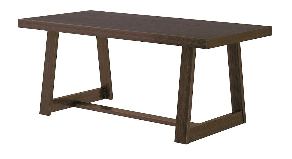 Riley Wirebrush Walnut Dining Room Table Angled View