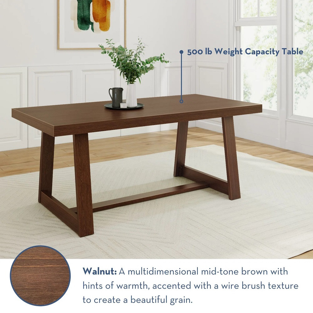 Riley Wirebrush Walnut Dining Room Table Finish Detail
