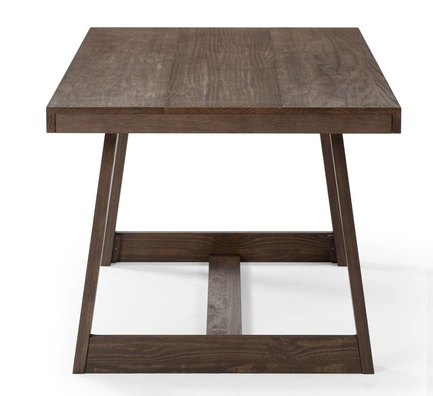 Riley Wirebrush Walnut Dining Room Table End View