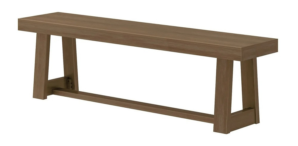 Riley Wirebrush Pecan Dining Room Bench Angled View