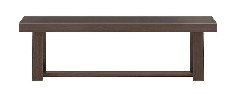 Riley Wirebrush Walnut Dining Room Bench Front View