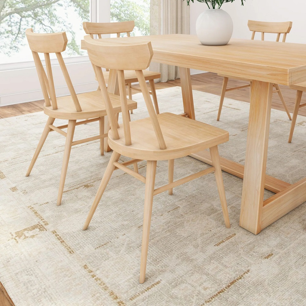 Lancaster Natural Dining Room Chairs Set of 2 shown with optional Riley Wirebrush Natural Dining Room Table Room