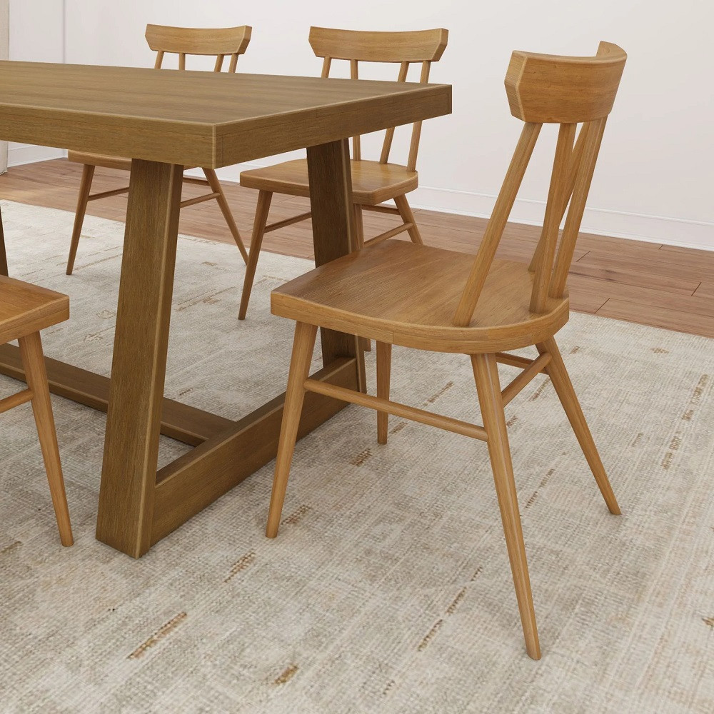 Lancaster Pecan Dining Room Chairs shown with optional Riley Wirebrush Pecan Dining Room Table Room