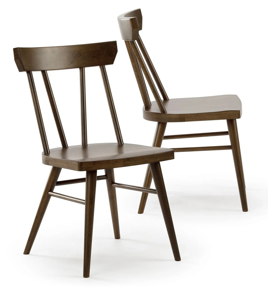 Lancaster Walnut Dining Room Chairs Set of 2 Angled View