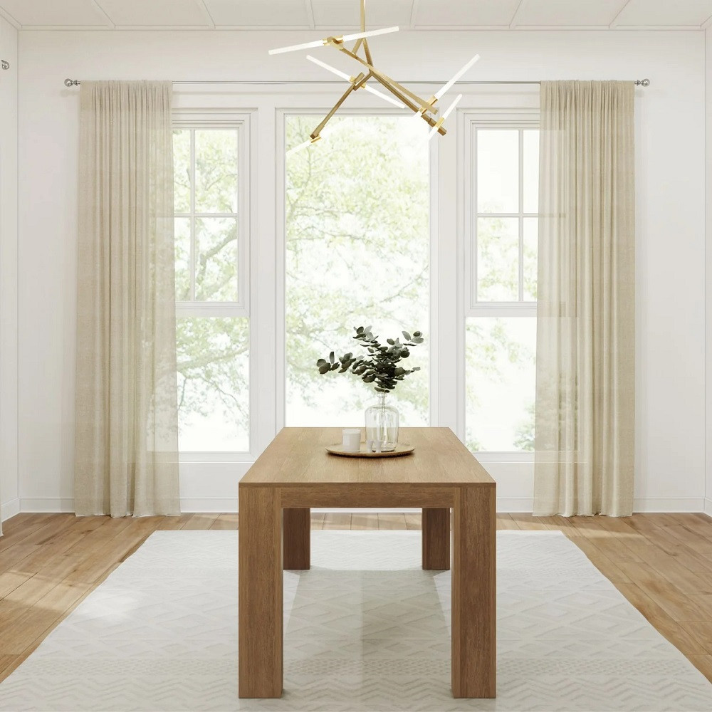Rockport Distressed Pecan Dining Table End View Room