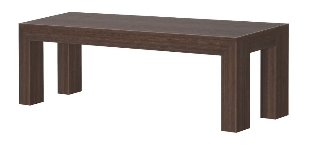 Rockport Distressed Walnut Dining Bench Angled View