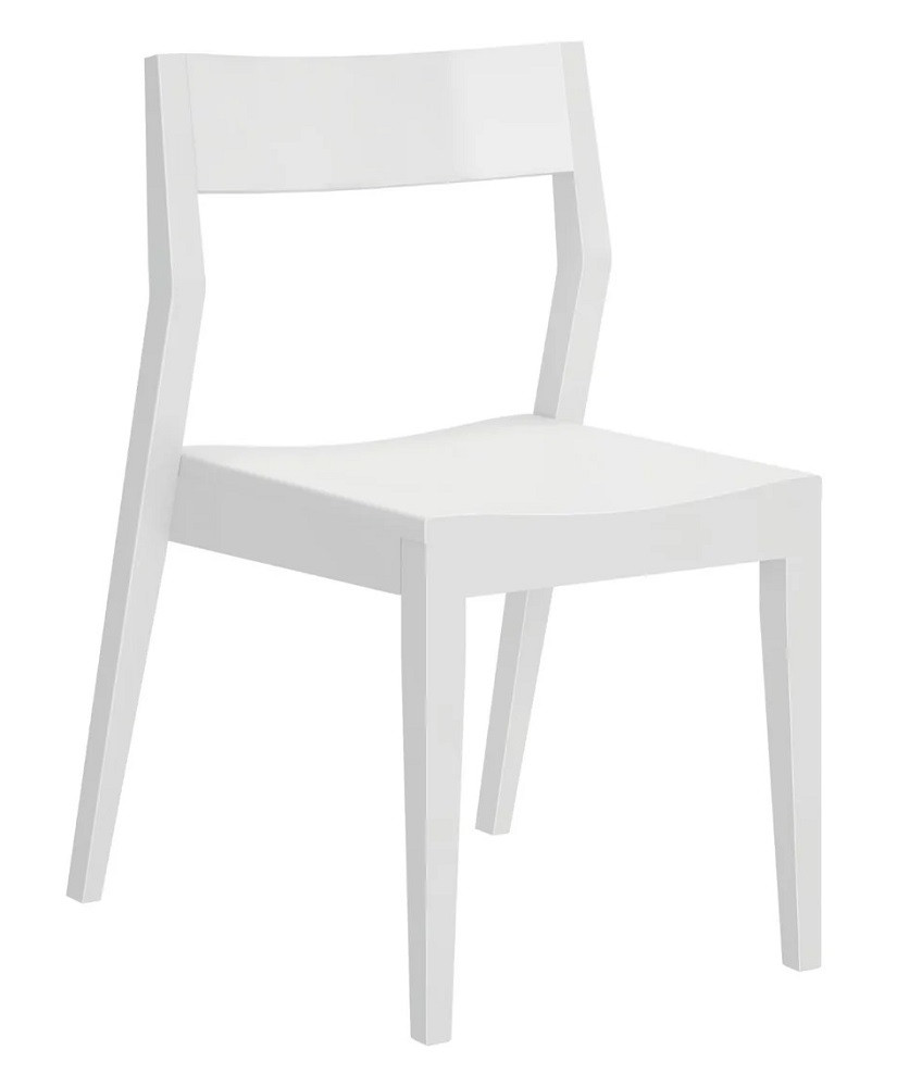 Ewald White Dining Chairs Angled View
